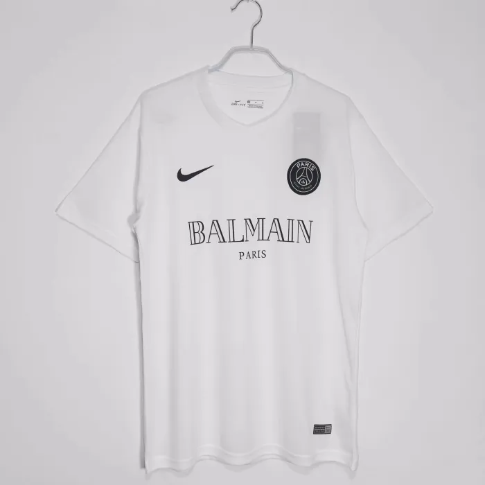 PSG Paris Saint-Germain BALMAIN White – Foot Jersey Now