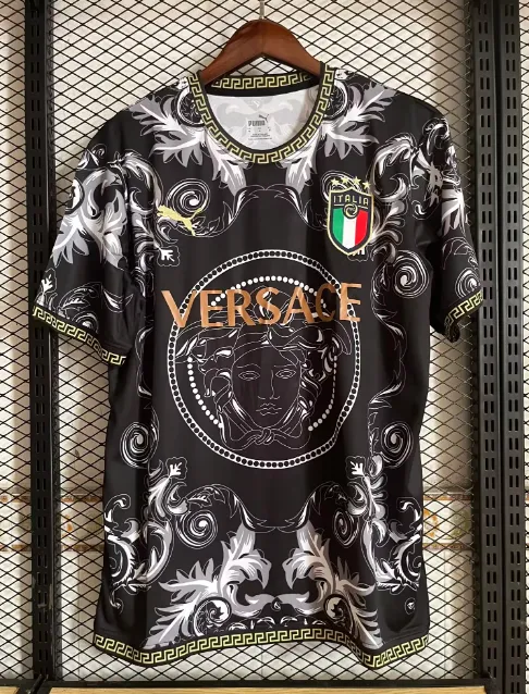 Italy x Versace Lifestyle Jersey Black - Foot Jersey Now